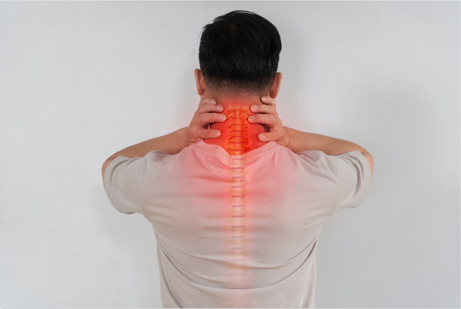 Person with a stiff, aching neck and upper back